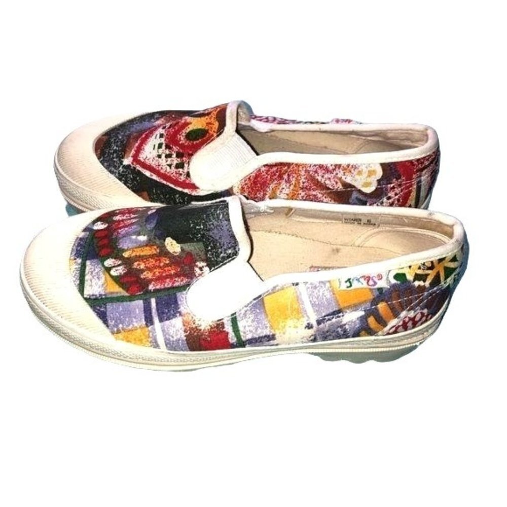 Jams World Sneakers Womens Size 6 Vintage Rare 90s Platform Slip On Canvas